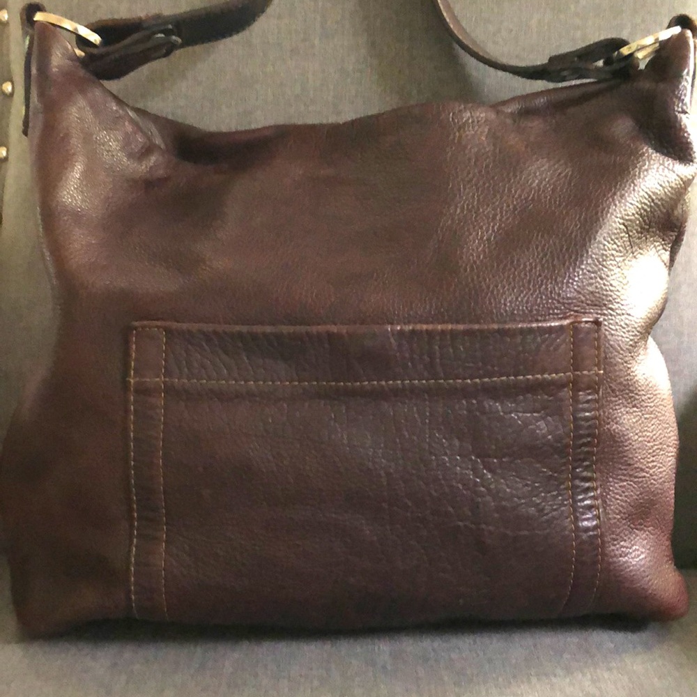CORONADO LEATHER CONCEALED COMPARTMENT Hobo purse shoulder Dark Brown